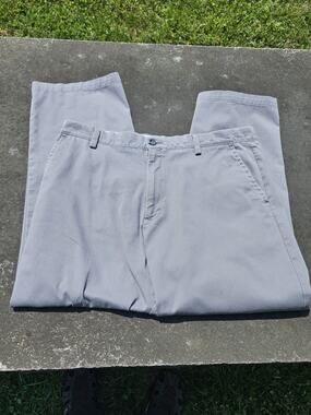 Dockers Gray Straight Fit Tech Pants Stretch Performance Size 36x30 Mens Solid